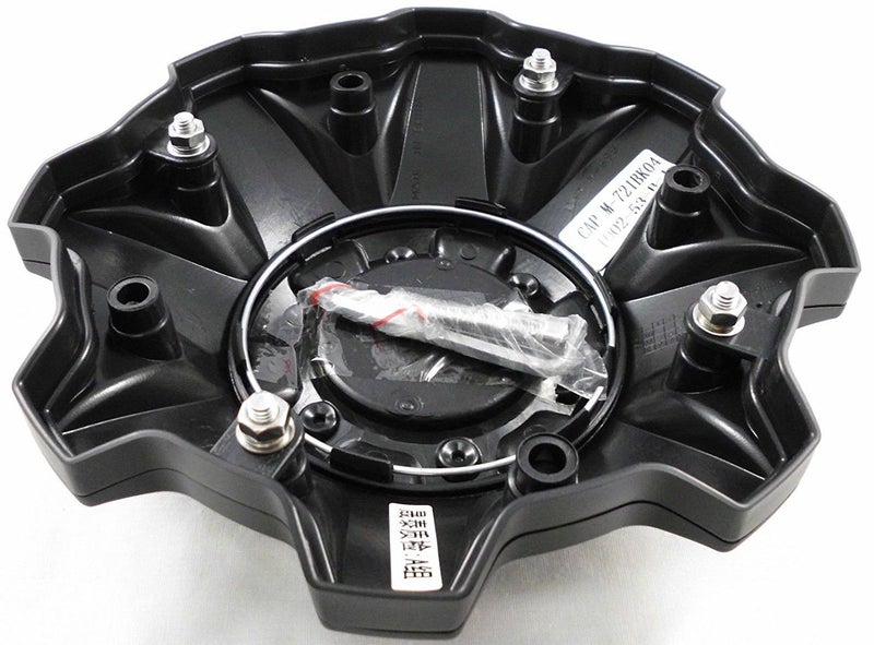 Fuel Offroad غطاء مركز عجلات فويل مطفي أسود كروم مع مسامير واحد (1) 1002-53B M-447 8-لوج - Image 2